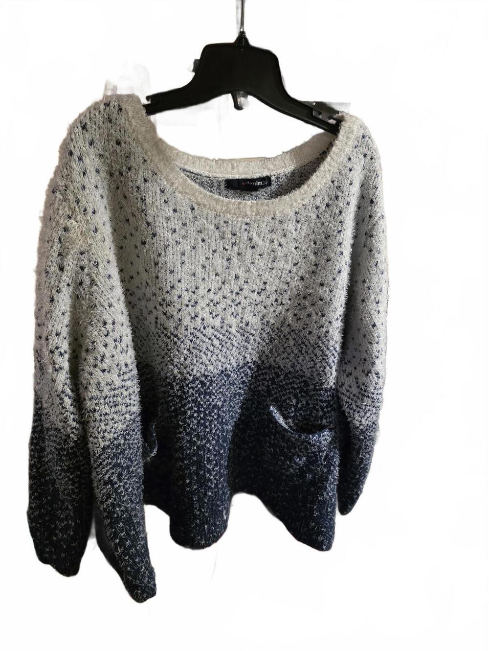 Denim 24/7 Women's Gradient Knit Sweater with Pockets 3XL 30/32